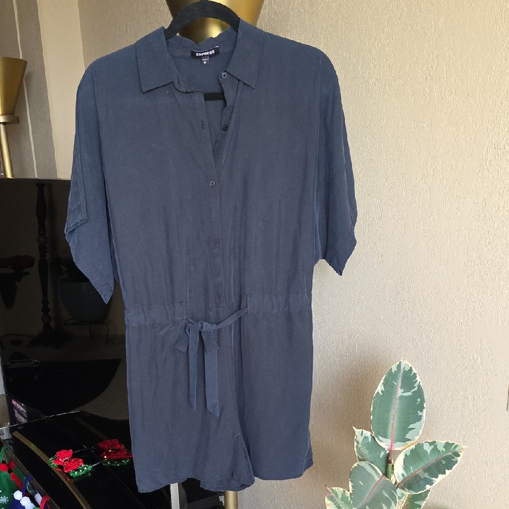 Express Navy Blue Jumpsuit